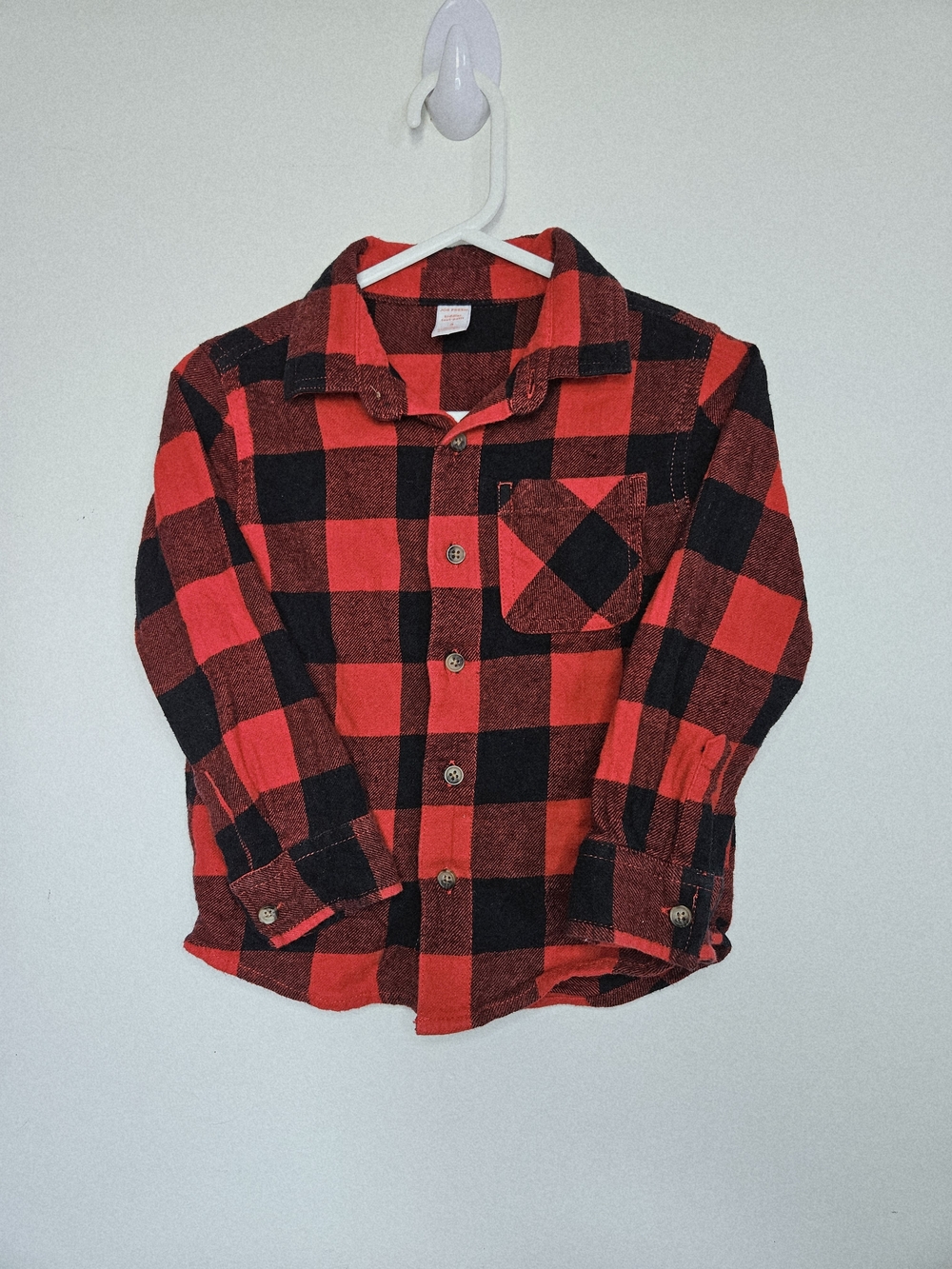 Joe Fresh Red and Black Buffalo Plaid Flannel Toddler Shirt Size 3🩷